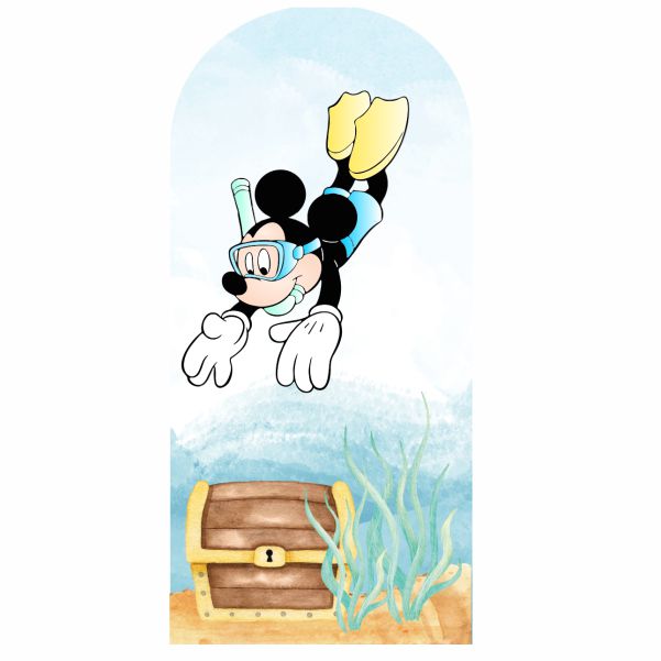 Painel  2 x1 m Portal Mickey fundo Mar